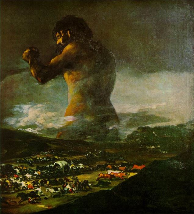 Francisco Goya, Colossus, oil on canvas, 45.6 × 41.3", 1808.
